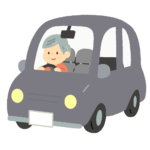 自動車を運転する高齢者の無料イラスト素材