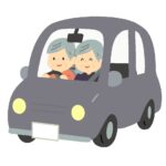 自動車に乗る高齢者の無料イラスト素材