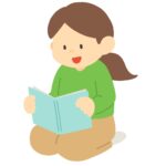 読み聞かせをする女性の無料イラスト素材