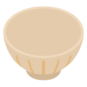 陶器・磁器のお茶碗の無料イラスト素材