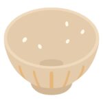 食べ残しご飯のお茶碗 の無料イラスト素材