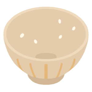食べ残しご飯のお茶碗 の無料イラスト素材