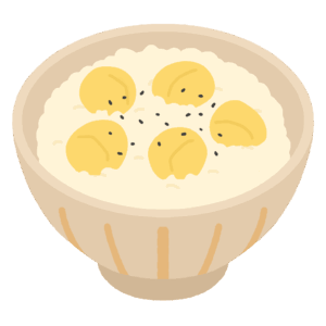 栗の炊き込みご飯の無料イラスト素材