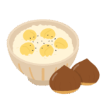 栗と栗ご飯の無料イラスト素材