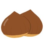 2つの栗の無料イラスト素材