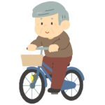 自転車に乗るおじいさんの無料イラスト素材