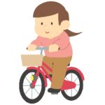 自転車に乗る女性の無料イラスト素材