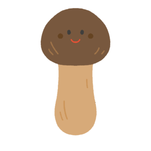 マツタケのキャラクターの無料イラスト素材
