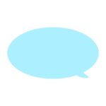 水色のシンプルな丸の吹き出しの無料イラスト素材