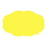 黄色のもくもく吹き出しの無料イラスト素材