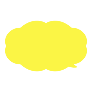 黄色のもくもく吹き出しの無料イラスト素材