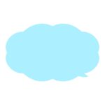 水色のもくもくの吹き出しの無料イラスト素材