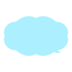水色のもくもくの吹き出しの無料イラスト素材