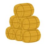 たくさんの米俵の無料イラスト素材（収穫・農業・豊作・日本の食文化）