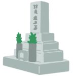 日本のお墓の無料イラスト素材