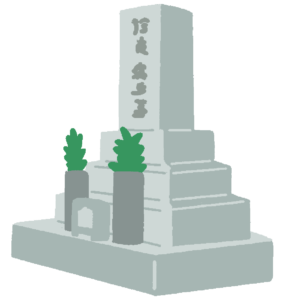 日本のお墓の無料イラスト素材