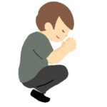 手を合わせて祈る男性の無料イラスト素材