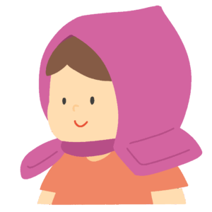 防災頭巾をかぶった女の子の無料イラスト素材