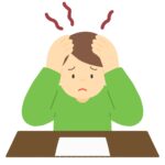 悩む男性の無料イラスト素材