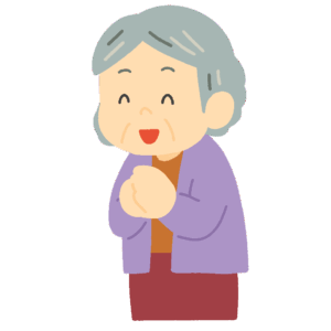 敬老の日で喜ぶおばあさんの無料イラスト素材