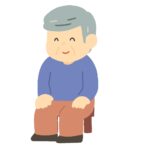 椅子に座るおじいさんの無料イラスト素材