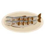 ししゃもの塩焼きの無料イラスト素材（和食・魚料理・食材イラスト