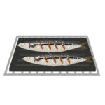グリルプレートを使って焼き魚を作る無料イラスト素材