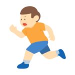 半袖半ズボンで走る男性 の無料イラスト素材(ランニング・スポーツ・健康)