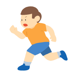 半袖半ズボンで走る男性 の無料イラスト素材(ランニング・スポーツ・健康)