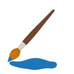 絵筆で書く無料イラスト素材（筆・ペイント・創作・美術シーン）