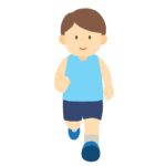 正面から見た走る男性 の無料イラスト素材(ランニング・運動・フィットネス)