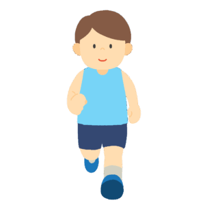 正面から見た走る男性 の無料イラスト素材(ランニング・運動・フィットネス)
