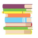 積み重なった本の無料イラスト素材（読書・勉強・図書・資料・秋）
