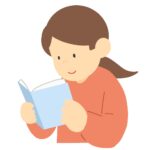 本を読む女性の無料イラスト素材 (読書・学習・リラックス)