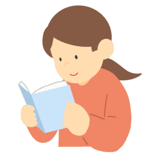 本を読む女性の無料イラスト素材 (読書・学習・リラックス)
