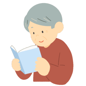 Elderly Man Reading a Book (Senior, Reading Time, Autumn, PNG)