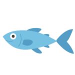 水色の魚の無料イラスト素材(海・水族館・青い魚)
