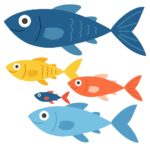 カラフルな魚たちの無料イラスト素材(海・水族館・熱帯魚)