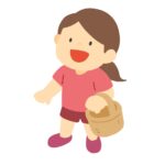 clip art of girl holding basket(shopping/harvest/picnic)