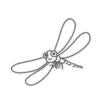 赤とんぼ（白黒）の無料イラスト素材(秋・昆虫・塗り絵)