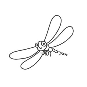 赤とんぼ（白黒）の無料イラスト素材(秋・昆虫・塗り絵)