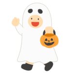 トリックオアトリートと言う子どもの無料イラスト素材(ハロウィン・イベント・仮装)