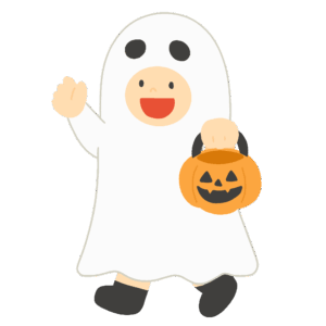トリックアトリートと言う子どもの無料イラスト素材(ハロウィン・イベント・仮装)