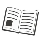 開いた本（白黒）の無料イラスト素材(読書・学習・モノクロ)