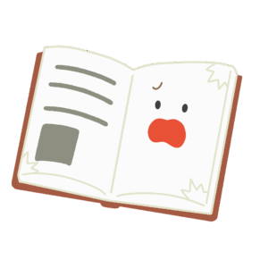 clip art of character of torn book(book/damage/story)