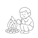 clip art of man on fire(monochrome) free(camping/outdoor/monochrome)
