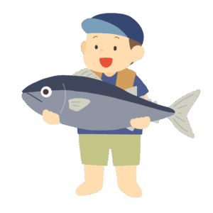 clip art of angler with big fish(fishing/outdoor/leisure)