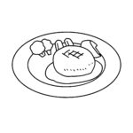 free hamburger(monochrome)(cooking/food/monochrome)