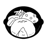 free illustration of hamburger steak on a griddle(monochrome)(cooking/food/monochrome)