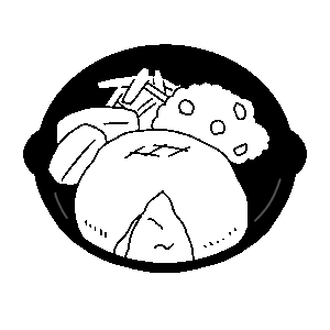 free illustration of hamburger steak on a griddle(monochrome)(cooking/food/monochrome)